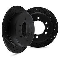 8002-92044 Drilled/Slotted Brake Rotors [Black], 2002-2018 Infiniti/Nissan, Position: Front