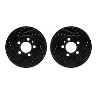 8002-92066 Drilled/Slotted Brake Rotors [Black], 2003-2018 Audi/Volkswagen, Position: Front