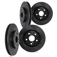 8004-11008 Drilled/Slotted Brake Rotors [Black], 2018-2021 Land Rover, Position: Front and Rear
