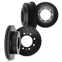 8004-48025 Drilled/Slotted Brake Rotors & Drums Kit [Black], 1992-2002 GM, Position: Front and Rear