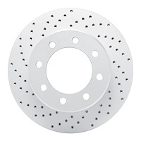 820-40110L Geoperformance Drilled Brake Rotor, Fits Select Mopar, Position: Front Left
