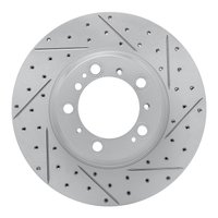 830-02066D Geoperformance Drilled/Slotted Brake Rotor, 1999-2021 Porsche, Position: Rear Right