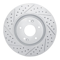 830-03003L Geoperformance Drilled/Slotted Brake Rotor, Fits Select Kia/Hyundai/Genesis, Position: Front Left