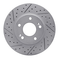 830-03055L Geoperformance Drilled/Slotted Brake Rotor, Fits Select Kia/Hyundai/Genesis, Position: Front Left