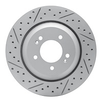 830-03062L Geoperformance Drilled/Slotted Brake Rotor, Fits Select Kia/Hyundai/Genesis, Position: Rear Left