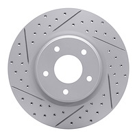 830-20011L Geoperformance Drilled/Slotted Brake Rotor, 1998-2006 Jaguar, Position: Front Left