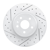 830-26001L Geoperformance Drilled/Slotted Brake Rotor, 2012-2021 Tesla, Position: Front Left