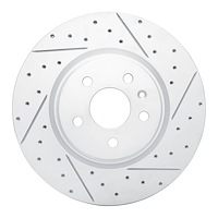 830-26001R Geoperformance Drilled/Slotted Brake Rotor, 2012-2021 Tesla, Position: Front Right