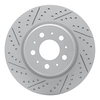 830-26002L Geoperformance Drilled/Slotted Brake Rotor, Fits Select Tesla, Position: Front Left