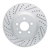 830-26004L Geoperformance Drilled/Slotted Brake Rotor, Fits Select Tesla, Position: Front Left
