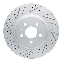 830-26005L Geoperformance Drilled/Slotted Brake Rotor, Fits Select Tesla, Position: Rear Left