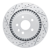 830-27044L Geoperformance Drilled/Slotted Brake Rotor, 2010-2017 Volvo, Position: Rear Left