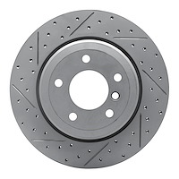 830-31066L Geoperformance Drilled/Slotted Brake Rotor, 2004-2010 BMW, Position: Rear Left