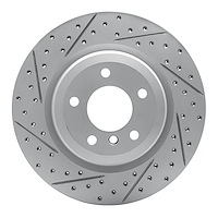 830-31070L Geoperformance Drilled/Slotted Brake Rotor, 2006-2015 BMW, Position: Rear Left