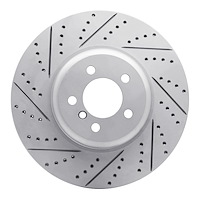830-31112L Geoperformance Drilled/Slotted Brake Rotor, 2013-2020 BMW, Position: Front Left