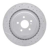 830-63094L Geoperformance Drilled/Slotted Brake Rotor, 2010-2018 Mercedes-Benz, Position: Rear Left