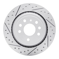830-65018L Geoperformance Drilled/Slotted Brake Rotor, 2003-2011 GM, Position: Rear Left