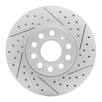 830-74028R Geoperformance Drilled/Slotted Brake Rotor, Fits Select Audi/Volkswagen, Position: Front Right