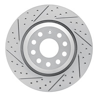 830-74030L Geoperformance Drilled/Slotted Brake Rotor, Fits Select Audi/Volkswagen, Position: Rear Left