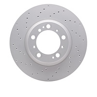920-02067D GEOMET Drilled Hi-Carbon Alloy Brake Rotor [Coated], 1999-2021 Porsche, Position: Rear Left