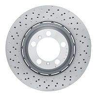 920-02081DA GEOMET Drilled Hi-Carbon Alloy Brake Rotor [Coated], 2013-2019 Porsche, Position: Rear Left
