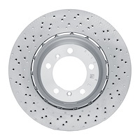 920-02105DA GEOMET Drilled Hi-Carbon Alloy Brake Rotor [Coated], 2016-2016 Porsche, Position: Rear Left