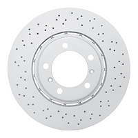 920-02108DA GEOMET Drilled Hi-Carbon Alloy Brake Rotor [Coated], Fits Select Porsche, Position: Left Front