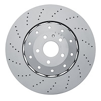 920-73077A GEOMET Drilled Hi-Carbon Alloy Brake Rotor [Coated], 2014-2018 Audi/Volkswagen, Position: Front
