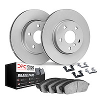 9512-20022 GEOMET Brake Rotors w/5000 Advanced Brake Pads Kit & Hardware, 2017-2020 Jaguar, Position: Front