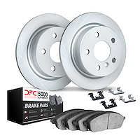 9512-32019 GEOMET Brake Rotors w/5000 Advanced Brake Pads Kit & Hardware, Fits Select Multiple Makes/Models, Position: Rear