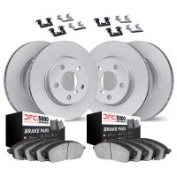 9514-02075 GEOMET Brake Rotors w/5000 Advanced Brake Pads Kit & Hardware, 2020-2020 Porsche, Position: Front and Rear