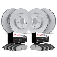9604-73011 GEOMET Brake Rotors w/5000 Euro Ceramic Brake Pads Kit, 2017-2020 Audi/Volkswagen, Position: Front and Rear