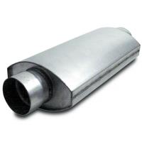 Split Flow Oval Muffler 3-1/2" Dia. Inlet/Outlet