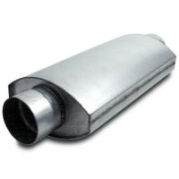 Split Flow Oval Muffler 4" Dia. Inlet/Outlet