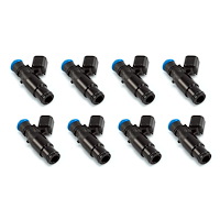 1300.48.14.14B.8 1340cc Fuel Injector Set, 48 mm Length, 14 mm Top, 14 mm Black Bottom Adaptor