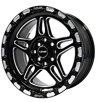 VWBN003 Blackburn Wheel, Size: 15" x 7.5", Bolt Pattern: 5 x 4 1/2" (114.3 mm) [Finish: Gloss Black Milled]
