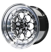 VWRE006 Revolver Wheel, Size: 13" x 9", Bolt Pattern: 4 x 100 mm & 4 x 4 1/2" (114.3 mm) [Finish: Gloss Black Milled]