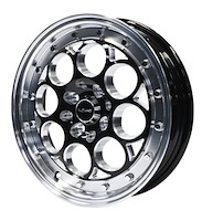 VWRE010 Revolver Wheel, Size: 15" x 3.5", Bolt Pattern: 4 x 100 mm & 4 x 4 1/2" (114.3 mm) [Finish: Gloss ALL Black Milled]