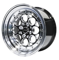 VWRE011 Revolver Wheel, Size: 13" x 10", Bolt Pattern: 4 x 100 mm & 4 x 4 1/2" (114.3 mm) [Finish: Gloss Black Milled]