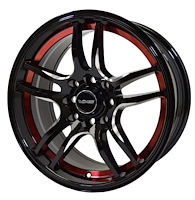 VWRN001 Reaction Wheel, Size: 15" x 7", Bolt Pattern: 4 x 100 mm & 4 x 4 1/2" (114.3 mm) [Finish: Gloss Black Milled]