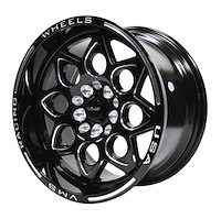 VWRT004 Rocket Wheel, Size: 15" x 8", Bolt Pattern: 4 x 100 mm & 4 x 4 1/2" (114.3 mm) [Finish: Gloss Black Milled]