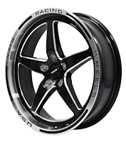 VWST028 V-Star Wheel, Size: 18" x 5", Bolt Pattern: 5 x 4 1/2" (114.3 mm) [Finish: Gloss Black Milled/Polished Lip]