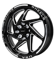 VWTY004 Typhoon Wheel, Size: 15" x 3.5", Bolt Pattern: 5 x 100 mm & 5 x 4 1/2" (114.3 mm) [Finish: Gloss Black Milled]