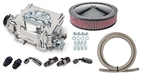 750 cfm Street Demon Carburetor, Fittings & Hose Kit - Burnished Finish