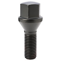 17179BC Lug Bolt, Cone Seat, 17 mm, 12 mm x 1.50, Black, 28 mm