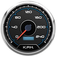 20150-05M CFR Redline Series Programmable Speedometer, Blue, 4-3/8 in., 240 Kph