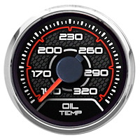 20193-01 CFR Redline Series Oil Temperature Gauge, Black, 2-1/16 in.
