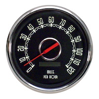 37150-01 Woodward Series Programmable Speedometer, Black, 4-3/8 in.