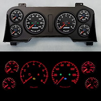 98411-01 Aviator Series Direct-Fit Gauge Kit, Dodge Truck, Black
