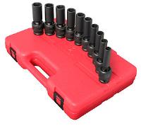 10pc. Metric Universal Deep Impact Socket Set 1/2" Drive